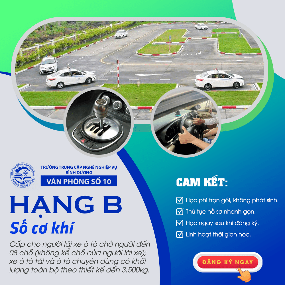 Văn Phòng Số 10 - Trường Trung cấp nghề Nghiệp vụ Bình Dương - Chuyên đào tạo các hạng giấy phép lái xe, đào tạo nghề