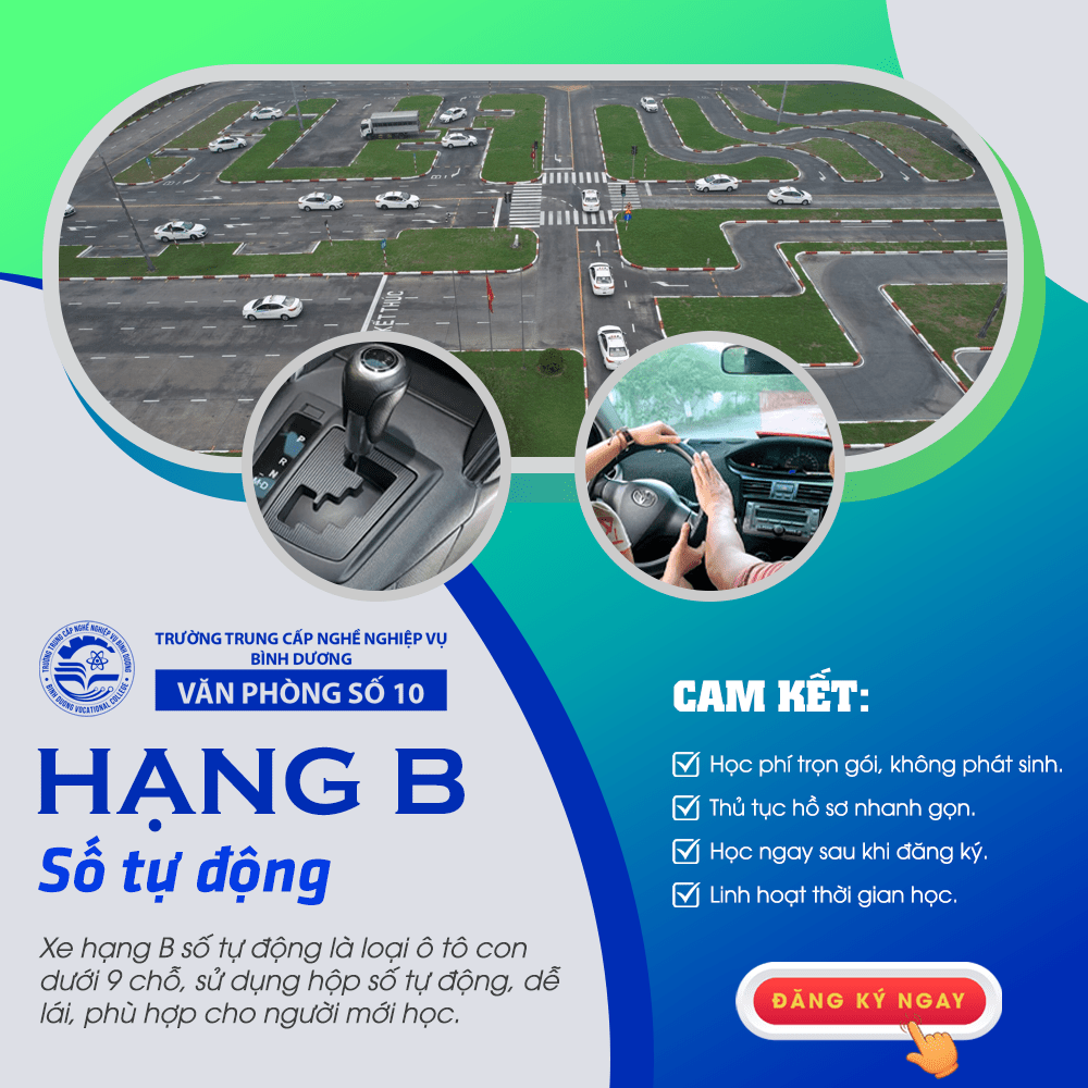 Văn Phòng Số 10 - Trường Trung cấp nghề Nghiệp vụ Bình Dương - Chuyên đào tạo các hạng giấy phép lái xe, đào tạo nghề