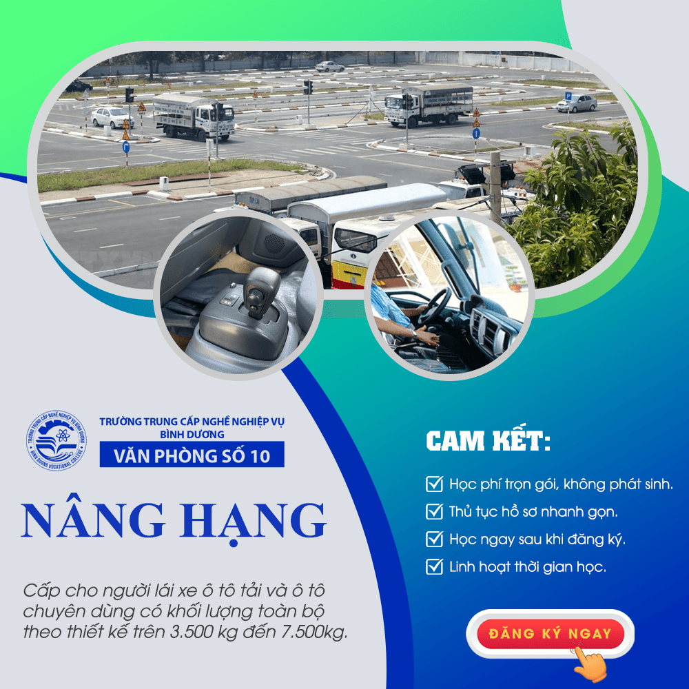 Văn Phòng Số 10 - Trường Trung cấp nghề Nghiệp vụ Bình Dương - Chuyên đào tạo các hạng giấy phép lái xe, đào tạo nghề